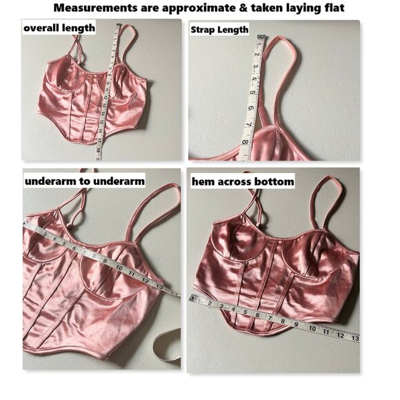 SHEIN Bustier Crop Satin Cami Top Sz XS - Picture 8 of 10